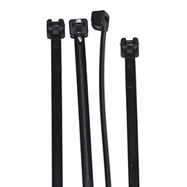Lumonic 100 x Cable Ties, 100 x 2.5 mm, Black Cable Ties with Metal Tongue in Industrial Quality, Cable Ties, UV-Resistant, Cable Ties, Weatherproof, K