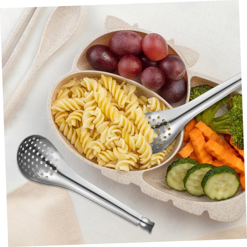 iplusmile 2Pcs Stainless Steel Caviar Colander Spoons Cooking Strainer Scoop
