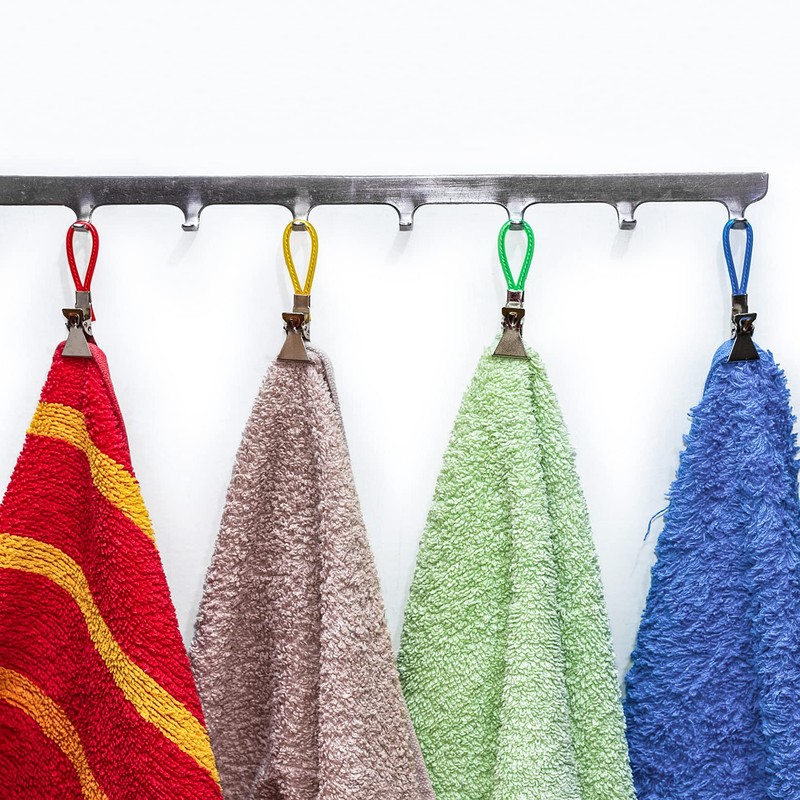 20Pcs Tea Towel Hanging Clips, 5 Colors Metal Tea Towel