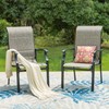 PHI VILLA Outdoor Dining Chairs Set of 2, High Back
