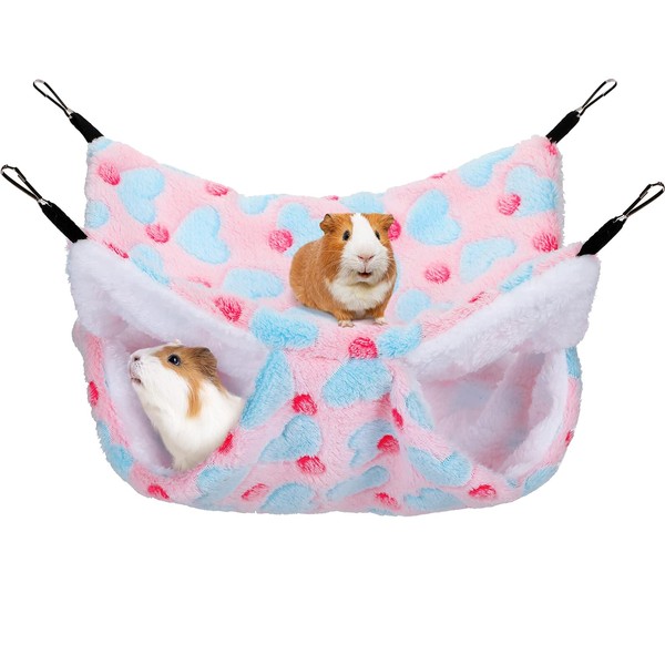 XoeLLe Guinea Pig Hammock, Double Layer Ferret Cuddly Cave Rats