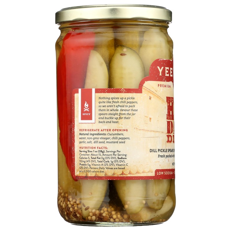 Yee Haw Pickle Company Hot Damn Dill, 24 oz