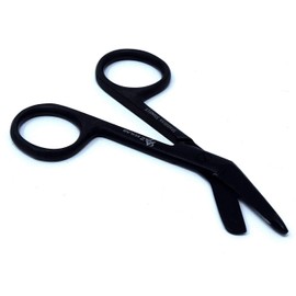 All Black Fluoride Coated Color Lister Bandage Scissors 3.5" (8.9cm), Premium Grade