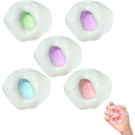 Fufu Squishy Balls, Pack of 5 Malleable Anti-Stress Balls, with Vacuum Needle for Individual Shapes, Ideal as Fidget Toys and Stress Balls for Children and Adults