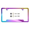 Bottom Cut OutLicense Plate Frame Neo Chrome Aurora Electroplating Burnt