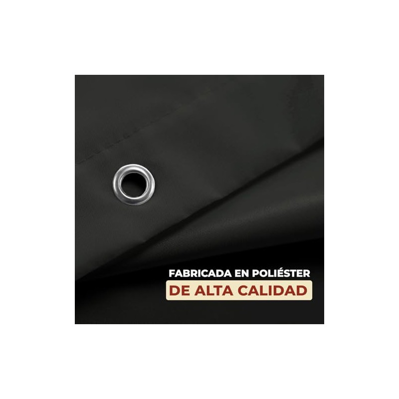 Mebix TRD Cortina de Baño 200x200cm Impermeable, Antimoho con 12