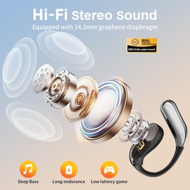 Lermayal AI Real-Time Translation Earbuds | 144 Language Support & LCD Touchscreen | Bluetooth 5.4 Open-Ear Headphones for Travel, Business, iOS/Android