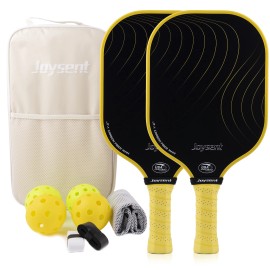 Pro Carbon Fiber Pickleball Paddle 14mm Paddle Durable Racket Custom Design High Quality Gear for All PlayersColor: Yellow