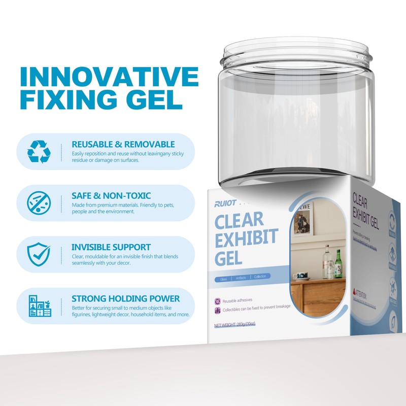 10 oz Exhibit Gel for Museum, Removable Clear Museum Exhibit
