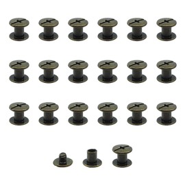 JJWNMLL 20 Sets Chicago Screw Posts, Rivet Chicago Binding Screws, Metal Rivet Replacement Repair for Bags, Collar, Harness, Luggage, Purse, Dog Lead, Backpack, Belt