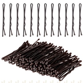 100 Pcs Mini Bobby Pins, 1.37 Inch Small Bobby Hair Pins Kit Wavy Bobby Pins Hair Accessories for Women Girls (Brown)