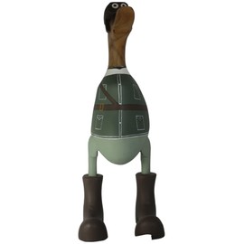 Brave Wings Hand Carved Wooden Bamboo Duck ~ WW2 Pilot Duck 25cm High ~ Ornament Sculpture Figurine Statue Unique Table Decoration Home Decor ~ 5215