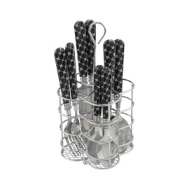 French Home Bistro 16-Piece Stainless Steel Flatware Set — Dinner Cutlery Set With Abstract Butterfly Design — Silverware Set Dishwasher Safe — Spoon & Fork And Knife Set — Modern Silverware Set For 4