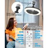 Socket Fan Light with Remote Control, 3 Colors 3000K-6500K Dimmable