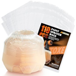 110 PCS Paint Sprayer Liners Bags, 7.8'' X 11.8'' Sprayer Cup Liners, Transparent Spray Gun Cup Canister Liners, for Sprayer Parts