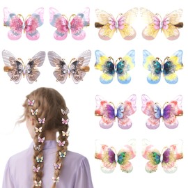 Luixenir 12 Pcs Delicate Butterfly Clips Multicolored Small Butterfly Hair Clips With Shining Rhinestone 90s & Y2K Cute Glitter Butterflies Hair Accessories for Women Girls