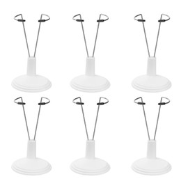6Pcs Doll Stands Display Holder Doll Bracket Support Teddy Bear Stand for Doll-White