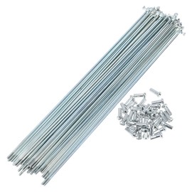 A ABSOPRO 36 Set 13G Bicycle Spokes 231mm Bike Wheel Spokes Galvanized Carbon Steel Silver Tone