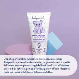 Babycoccole BABY GEL MASSAGGIO con Olio di Mandorla per Neonati e bambini. Idratante e Rilassante. Dermatologicamente Testato, Per Pelli delicate. Ingredienti Puri, Naturali di Origine Vegetale - 75ml