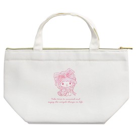 Tees Factory Sanrio Characters Insulated Canvas Lunch Bag, Watercolor Big Ribbon/My Melody H7.9 x W 12.6 x D 5.1 inches (200 x 320 x 130 mm), SR-5535759MM