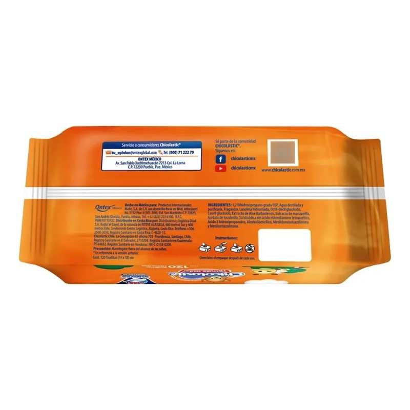 Toallitas Húmedas Chicolastic Classic 120 Piezas Suaves Resistencia
