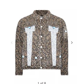 The Hideout Clothing Hideout Clothing Co. Animal print Denim Jacket Size L Men's "Frosty Tropics" NWT