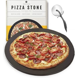 Heritage 15" Ceramic Pizza Non-Stick Stain Free Stone Set w/ Bonus Cutter