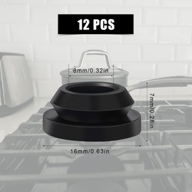AIEX 12 Pcs RV Stove Top Grommets, Black Furnace Grommet Camper Stove Grommets Protective Rubber Grommets for RV Stove Top Compatible with Magic Chef Stove Grates