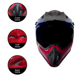 KRN Adult Off-Road Helmet ATV Helmet DOT Approved- Motorcycle Motocross Dirt Bike Helmet KY-128 (M)