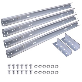 Zadery Heavy Duty 1 Pair Garage Door Vertical Track Kit with Connecting Plates and Screws, 7ft Galvanized Steel, 76" Length, Fits 2" Rollers, 4x38"