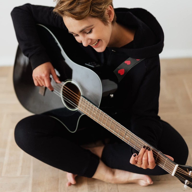 Vaguelly Guitar Strap, Adjustable Nylon Shoulder Strap with PU Ends,