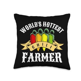 Pepper Chili Gardener - World's Hottest Chili Farmer Throw Pillow
