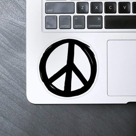 'Peace Sign' Clear Sticker Decal – Waterproof Film for Windows, Cars, Walls & Crafts, Medium (100mm) (DC00034482)