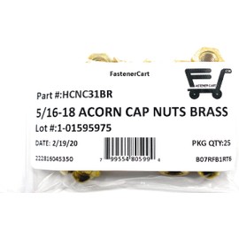 5/16-18 Acorn Cap Nuts Solid Brass (25 Pieces)