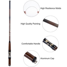 Goture 2Pcs Telescopic Pocket Mini Fishing Rods, Portable Bamboo Small Handle Fishing Rod, Ultralight High Strength Stream River Dike Lake Fishing Rods, 17FT, 19 Tone Dark Brown