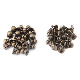 20 Unids Clavo Remache, Bronce Botón de Cabeza Redonda Tornillos de Botón DIY Accesorios de Artesanía de Cuero para el Cinturón Bolso Monedero, 8x6mm