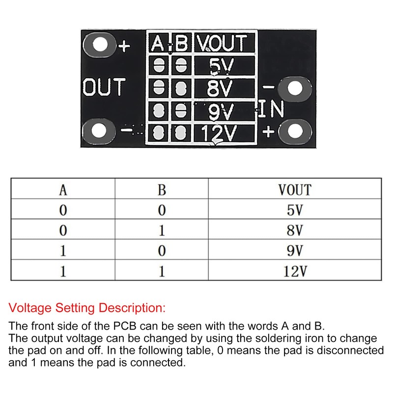 AITIAO 5PCS Multi-Function Mini Boost Module Step Up Board 5V/8V/9V/12V