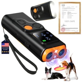 2025 U.S. Design - Bark Shield for Dogs [200% Frequency Modulated Ultrasound - German Control Chip] [100% Safe] 1-Second Activation, Dog Bark Deterrent Devices for Indoor and Outdoor Use (Orange)