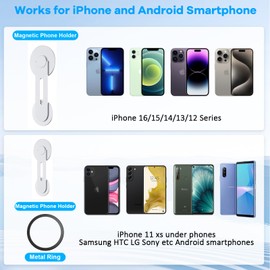 Aerbeis Continuity Magnetic Laptop Phone Holder - 180° Adjustable Continuity Camera Mount Stand Compatible with MagSafe, Slim Laptop Mount Computer Expansion Bracket for Smartphone