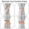 Wood Bead Curtain Tiebacks 2 Pack, Boho Curtain Holdbacks, Coffee