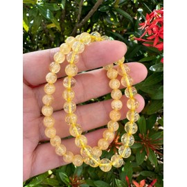 GAF TREASURES Citrine Crystal Bead Bracelet 6-7mm, Genuine Citrine Stretch Gemstone Bracelet, Healing Crystal Bracelet, Gift for Men & Women (1)