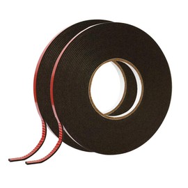 ZALUJMUS Double Sided Tape, 2 Packs Heavy Duty Mounting Tape Waterproof Foam Tape, 32ft Length, 0.4Inch Width for LED Strip Lights, Office Decor, Home Decor (Black)