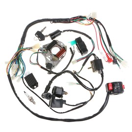 LAXEEM Full Wiring Harness Loom kit CDI Coil Magneto Kick Start Engine for 50cc 70cc 90cc 110cc 125cc ATV Quad Bike Buggy Go Kart Pit Dirt Bikes