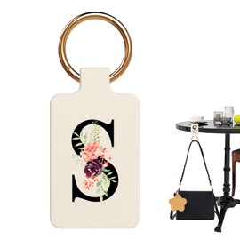 Letter A-Z Strong Magnetic Purse Holder Stylish Floral Design Handbag Hanger for Women Suitable for Table Tops Metal Wall Door Hinge Frame Shopping Cart Show off Your Personality Bag Charms(Beige S)