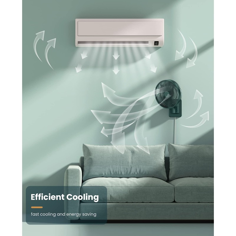 LEMOISTAR 8 Inch Small Wall Mounted Fan with Remote Control,