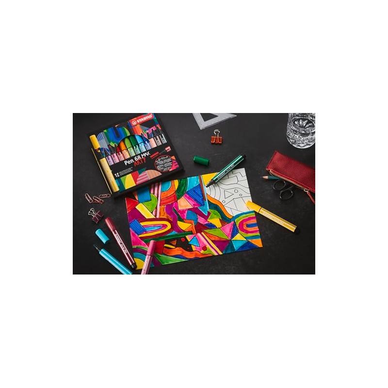 STABILO Pen 68 MAX ARTY - Estuche con 6 colores