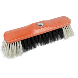 EUROHOME Room Broom Made of Teak Wood Varnished with Horsehair - Broom Head 31 cm Robust but Gentle on the Floor - House Broom Tightly Woven - Broom with Dark Bristles - Horsehair Broom Easy to Brush