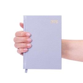 evelay A6 Diary 2026 Day Per Page Full Year Hardback Daily Planner Organiser Journal Compact Agenda for Notes Appointments Goals (A6 Page a Day, Grey)