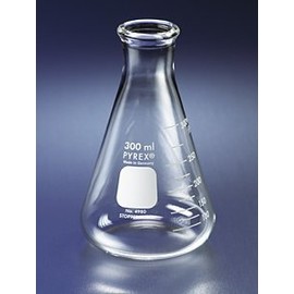 PYREX 125mL Narrow Mouth Erlenmeyer Flasks with Heavy Duty Rim, 12/pk