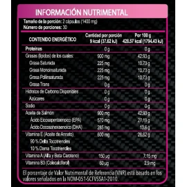 Omega 3 Lyfe Aceite De Salmon Con Vitamina E - 60 Capsulas